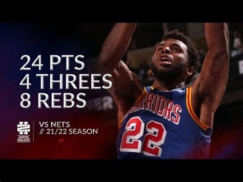 Andrew Wiggins Pts Threes Rebs Vs Nets Season Youtube