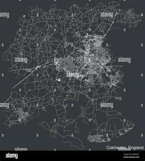 Street Roads Map Of The British City Of Colchester England Stock Vector Image And Art Alamy
