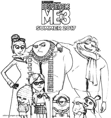 Despicable Me 3 Coloring Pages To Print COLORING PAGES PRINTABLE