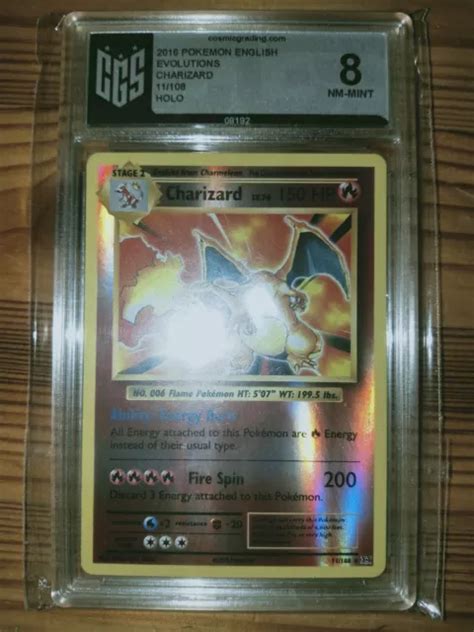 Charizard Glurak Pokemon Evolution Reverse Cgs Graded En Nm