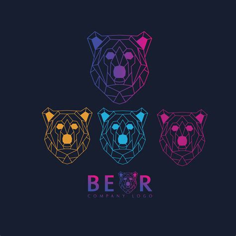 Stylized Polygonal Bear Head Vector Geometric Illustration 7696472