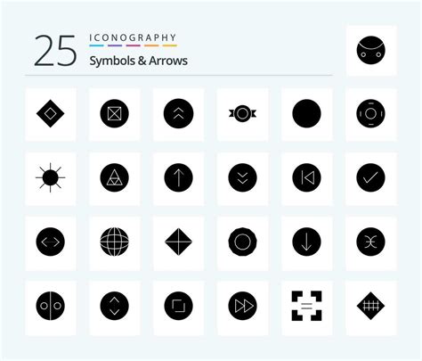 Symbols Arrows 25 Solid Glyph Icon Pack Including Sign Round Circle