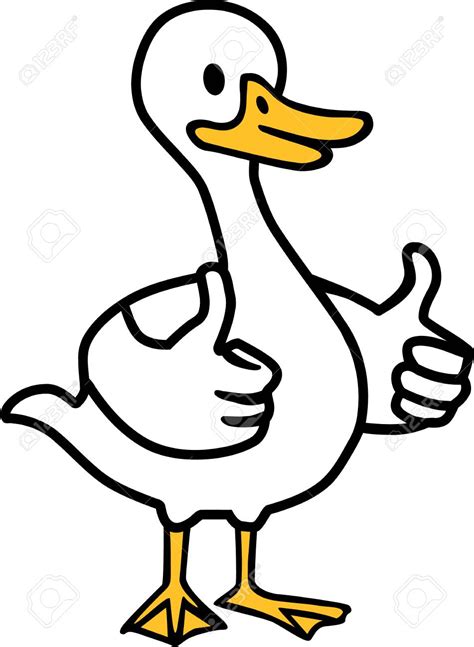 Cartoon Goose With Thumbs Up Stock Vector 44789679 Thumbs Up Drawing
