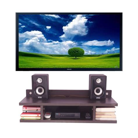 Madhuran Mini Engineered Wood Wall Mounted Tv Entertainment Unit 32 Inch Led Matte Wenge