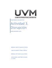 A3 E3 pdf TRANSFORMAR PARA IMPACTAR Actividad 3 Disrupción INGRID