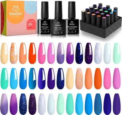 Beetles Pcs Gel Nail Polish Kit With Base Top Coat Coastal Twilight