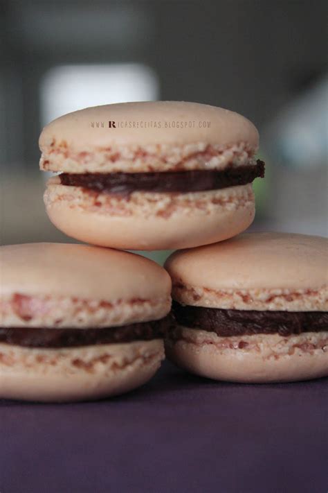 Macarons Com Ganache De Chocolate Macarons With Chocolate Ganache