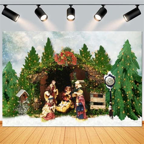 Amazon Yeele X Ft Christmas Nativity Scene Backdrop Winter Snow