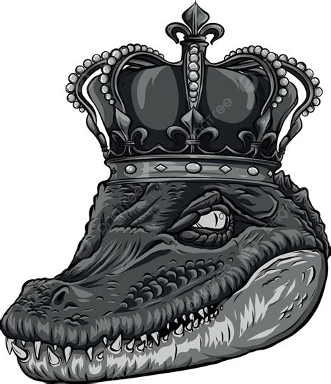 Design Of Head Of King Crocodile Vector Illustration Vector Vector