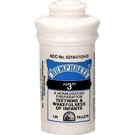 Humphreys A Homeopathic Preparation Teething & Wakefulness of Infants, No. 3 | Shop | Pruett's Food