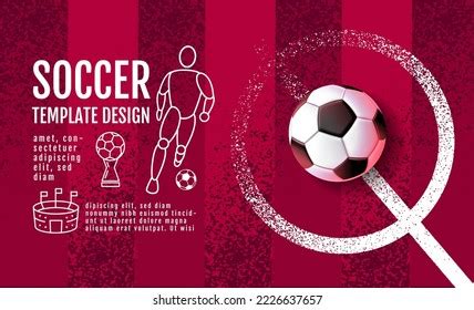 Football Cup Soccer Banner Template Sport Stock Vector Royalty Free