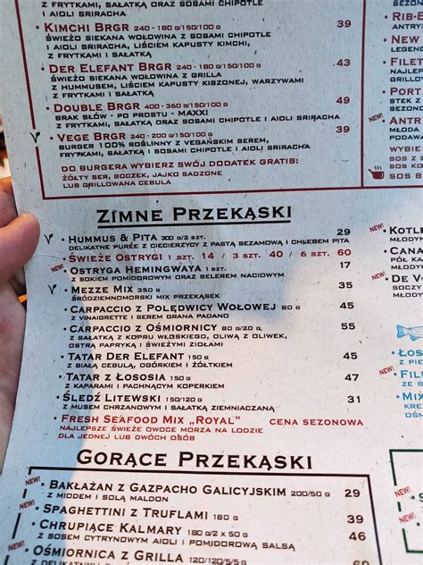 Menu At Der Elefant Pub And Bar Warsaw