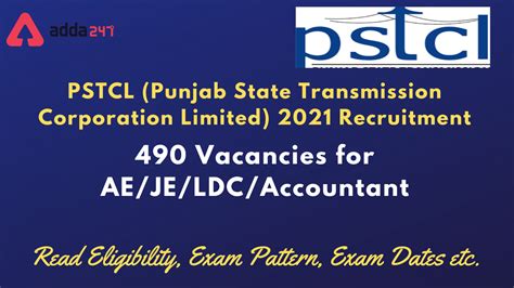 Pstcl Recruitment Apply Online For Ldc Je Ae Other Vacancies