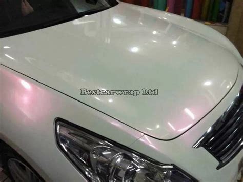 Pearlescent Glossy White Vinyl Car Wrap Film Cover With Air Bubble Free