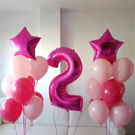 23pcslot Large Size 40inch Helium Pink Foil Number 2 Balloon With Hot