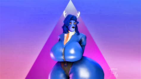 Rule 34 3d Blue Body Blue Hair Blue Mask Bodysuit Deer Deer Ears