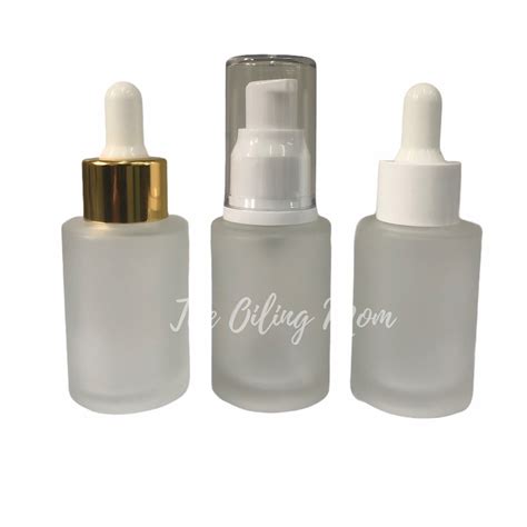 30ml Clear Frosted Glass Dropper Bottle Serum Bottle With White And Gold Cap Shopee Philippines