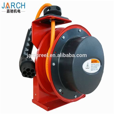 Spring Driven Power Cord Reel For Electric Vehicle Charging Post Cable