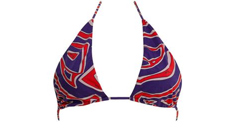 PUCCI Triangle Bikini Top With Stamba Labirinto In Red Lyst UK