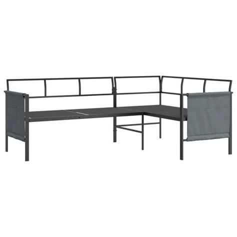 Pwshymi Ensemble de salle à manger de jardin 2 pcs anthracite acier