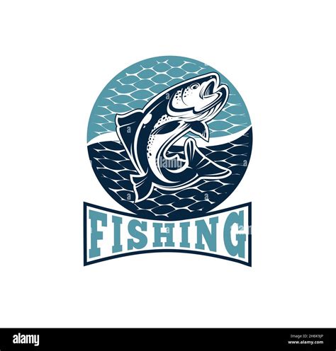 A Vector Illustration Set Of Fishing Tournament Emblem Template Vector