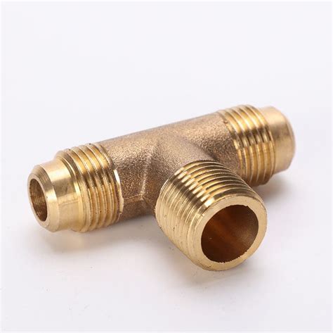 Brass Couples Tube Fitting 3 8 Male Flare X 1 2 NPT Connector Tee Mpt