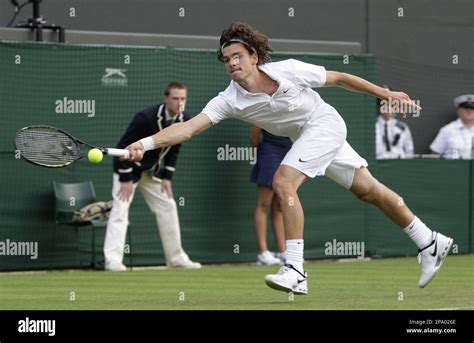 Frank Dancevic Of Canada In Action During His First Round Win Over