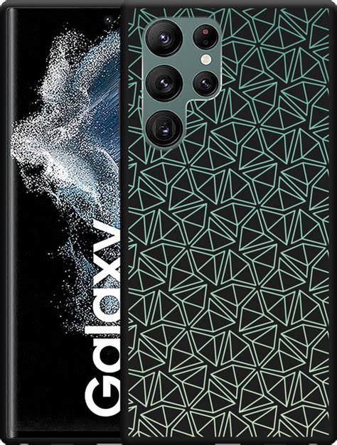 Hoesje Geschikt Voor Galaxy S22 Ultra Zwart Triangles Bol