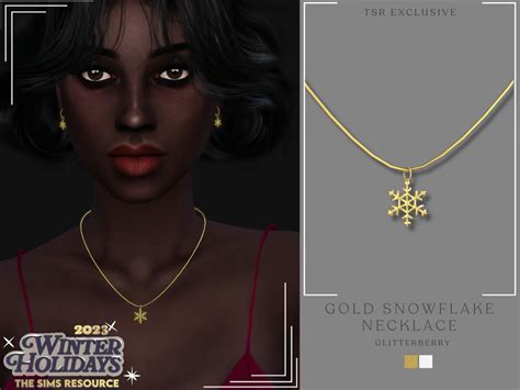 The Sims Resource Snowflake Gold Necklace