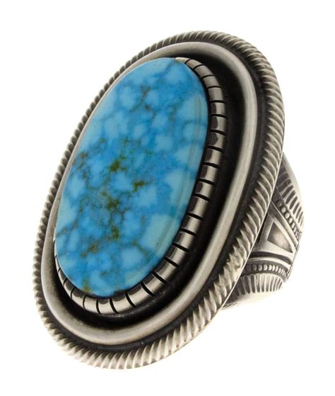 9 Navajo Natural Birdseye Kingman Turquoise Statement Ring R 1659