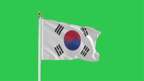 South Korea Flag Iwaving In Green Screen 8k Free Video Youtube In