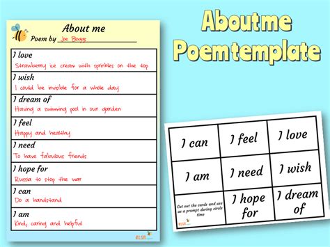 About Me Poem Template Elsa Support