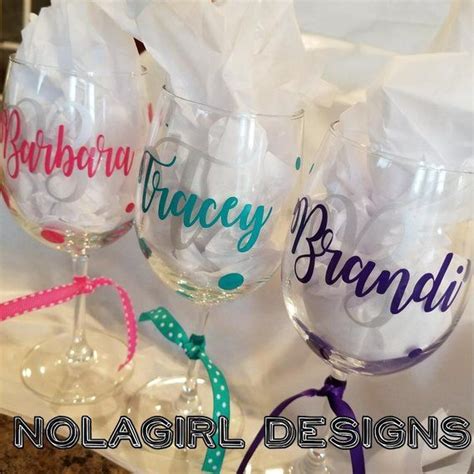 Personalized Initial Wine Glass Friend Ts Name Letter Etsy