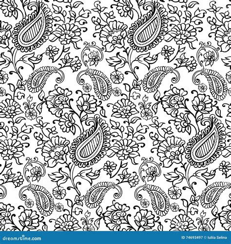 Paisley Seamless Pattern Stock Vector Illustration Of Backdrop 74693497