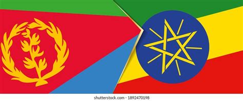 Ethiopia Eritrea Flags Two Vector Flags Stock Vector (Royalty Free ...