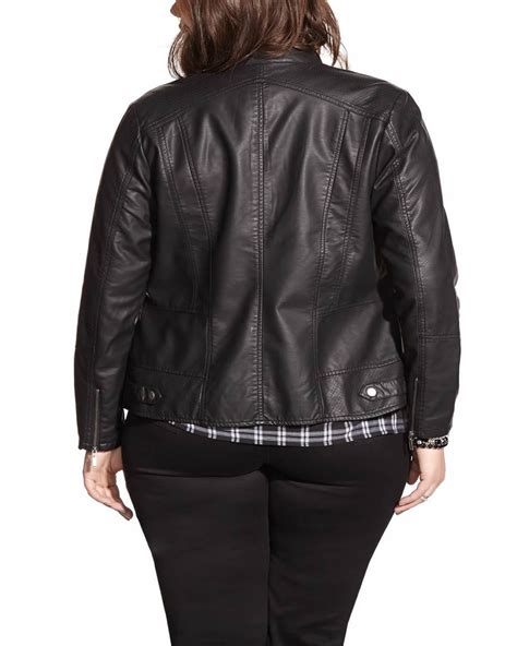 The Plus Size Faux Leather Moto Jacket Plus Sizes Reitmans