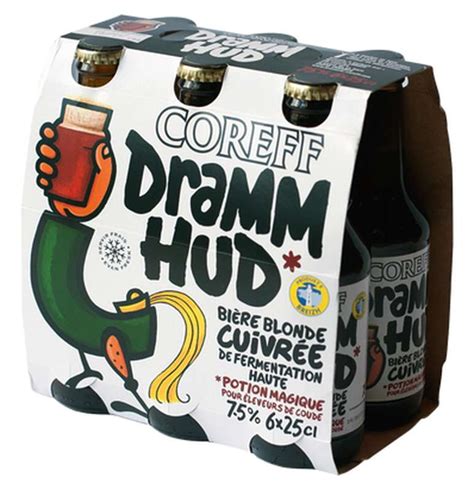 Pack de bière blonde cuivrée dramm hud Coreff x cl La Belle Vie Courses en
