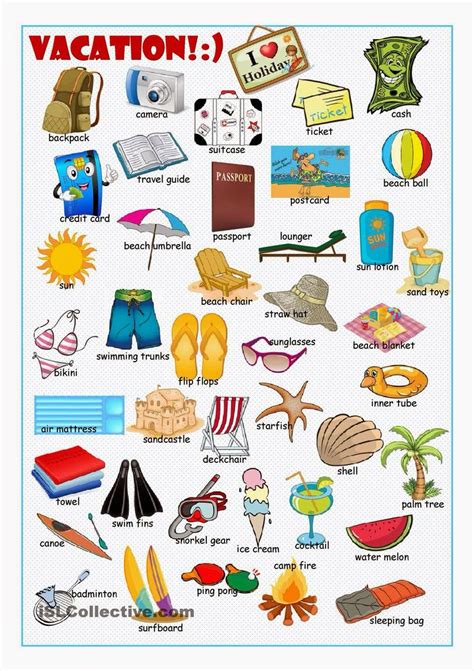 Holiday Vocabulary English Picture Dictionary Vocabulary English