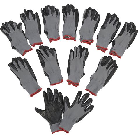 Ironton Nitrile Coated Work Gloves Pairs Black Large Model