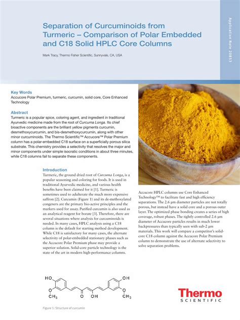 Pdf Separation Of Curcuminoids From Turmeric Comparison Of