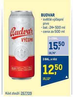 ARCHIV BUDVAR světlé výčepní pivo plech 500 ml v akci platné do 23 5