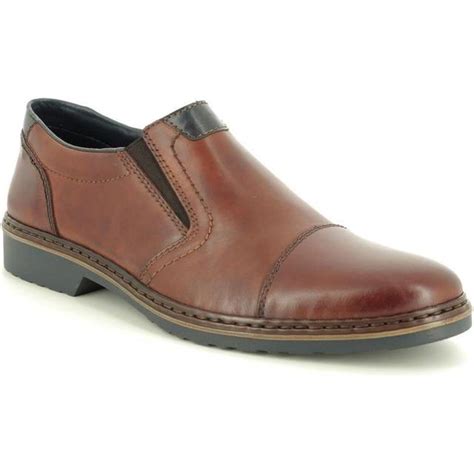 Rieker 16559 25 Dextroli Tan Leather Mens Slip On Shoes