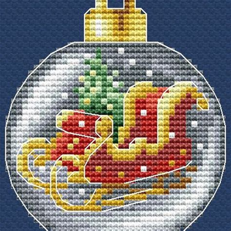 Santas Sleigh Cross Stitch Etsy