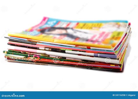 Stack Of Old Colored Magazines Stock Photo Image 24116258