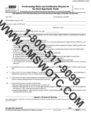 Fillable Online Form 8850 Rev Fax Email Print PdfFiller