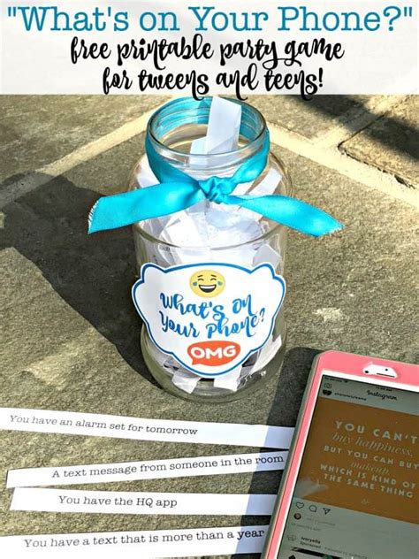 What's On Your Phone? (Free Printable Party Game for Tweens and Teens ...