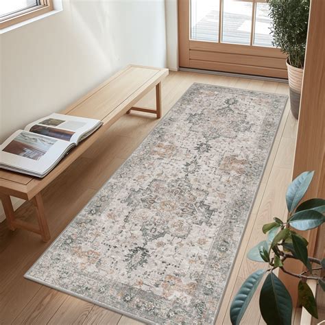 Kueth Modern Area Rug 2x10 Non Slip Hallway Runner Rug Low Pile