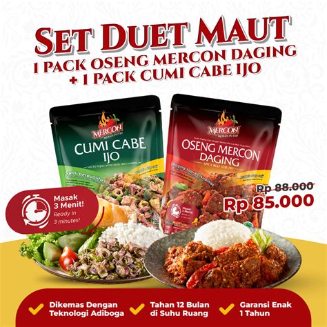 Jual Mercon Merah Putih Set Duet Maut Oseng Mercon Daging Cumi