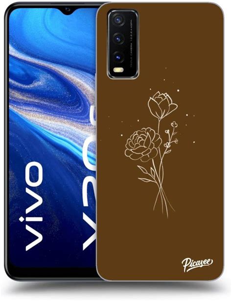 Silikonowe Czarne Etui Na Vivo Y S Brown Flowers Etui Na Telefon