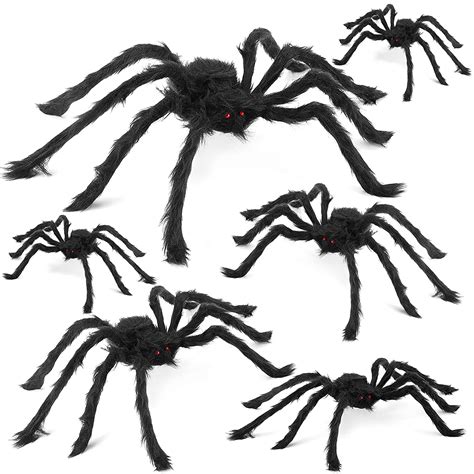 Halloween Giant Spider Decorations Large Fake Spider With Straps Hairy